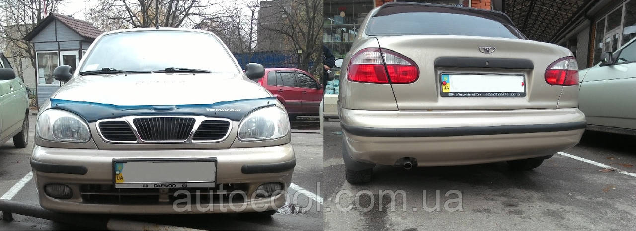 Захист переднього та заднього бампера Daewoo Lanos, Sens гума Ланос, Сенс