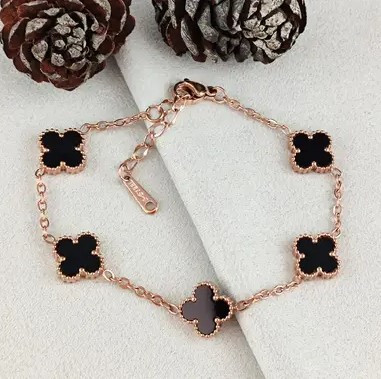 Браслет конюшини медичне золото з чорним конюшином, фото 1