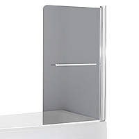 Штора на ванну 80х150, скло тоноване, права