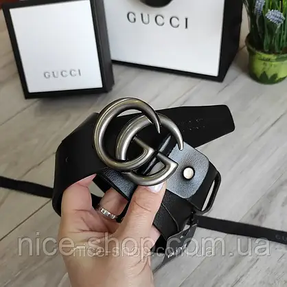 Ремінь Gucci шкіряний чорний, фото 5