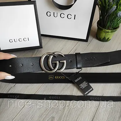 Ремінь Gucci шкіряний чорний, фото 3