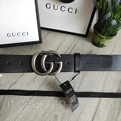 Ремінь Gucci шкіряний чорний, фото 6