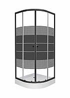 BLACK TULIP душова кабіна (90*90*194см, скло 4мм "Linia", з мілким піддоном), чорний матовий