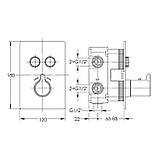 SMART CLICK змішувач прихованого монтажу (термостат 2-F, Q, кнопки з регулюванням потоку), хром, фото 2