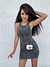 Плаття майка мініобтягувальне рубчик тай-дай, фото 8