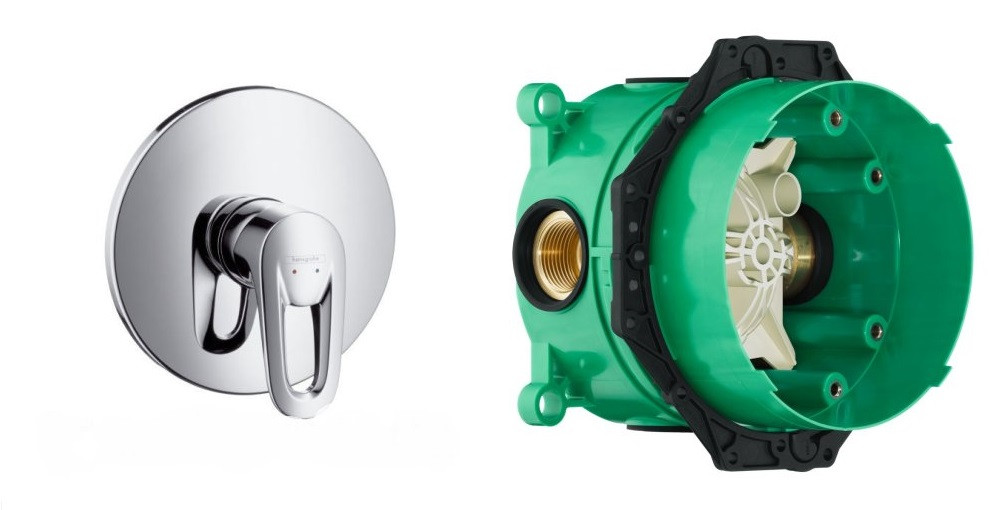 Metropol E -змішувач для душу (хром- золото) +IBOX universal прихована частина для змішувача, фото 1