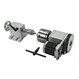 Поворотна вісь nema23 ЧПУ, діаметр 80 мм, 4-х кулачковий, фото 5