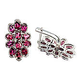 Сережки. Натуральний родоліт гранат. Срібло 925., фото 2