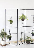 Кашпо-ширму для квітів із металу лофт чорний