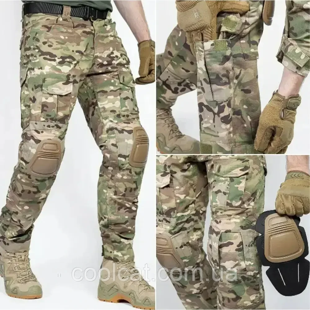 Тактичні штани з наколінниками, 10 кишень, L(34) - 6XL(46) / Чоловічі штани з наколінниками
