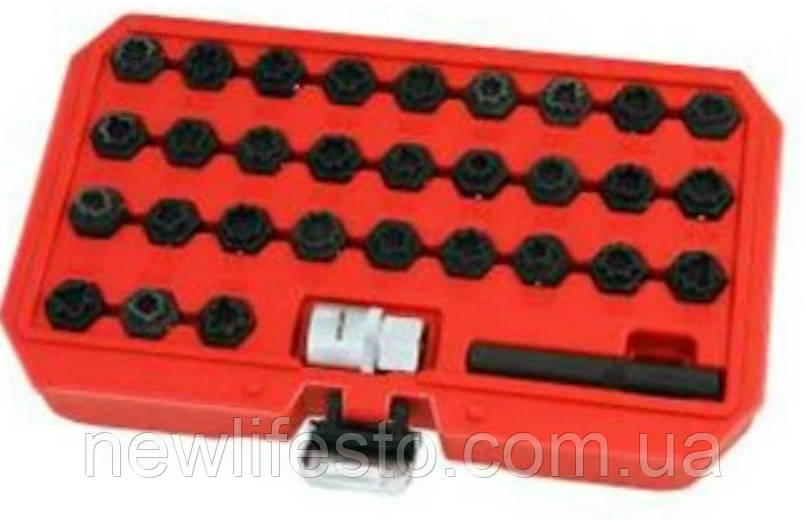 Набір головок для демонтажу секретних болтів 32 шт. для Mercedes Benz 114114, фото 1