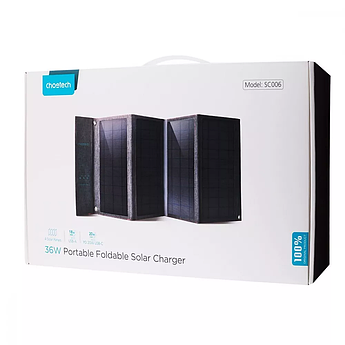 Сонячна зарядна станція Choetech 36Вт Type-C PD3.0 + USB QC3.0 зі складною панеллю SC006