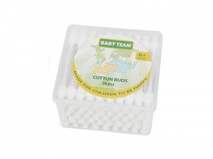 Палички ватяні з обмежувачем, 56шт