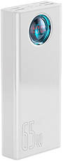 Зовнішній акумулятор (павербанк) Baseus Amblight Digital Display Quick Charge 65W 30000mAh White (PPLG-A02, PPLG000102), фото 3