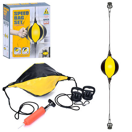 Боксерський набір боксерська груша на розтяжках, кошик, насос, MR 1259