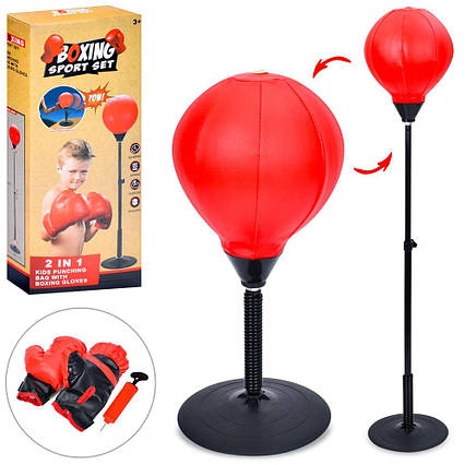 Боксерський набір 2в1 груша на стійці (метал), настільна груша, 2 рукавички, насос MR 1245-1