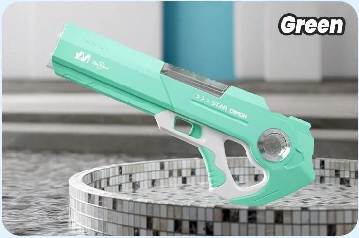 Водяний автомат електричний на акумуляторі, бластер Water Gun 680 мл з автоматичним насосом закачуванням води Лазурний
