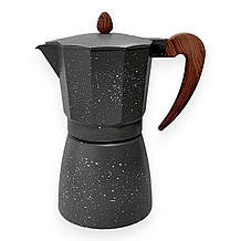 Гейзерна кавоварка A-Plus СМ-2086 алюмінієва з мармуровим покриттям 450 мл на 9 чашок