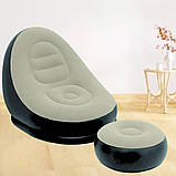 Надувне крісло з пуфиком м'яке повітряне для дому надувний диван портативний, фото 6