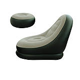 Надувне крісло з пуфиком м'яке повітряне для дому надувний диван портативний, фото 4