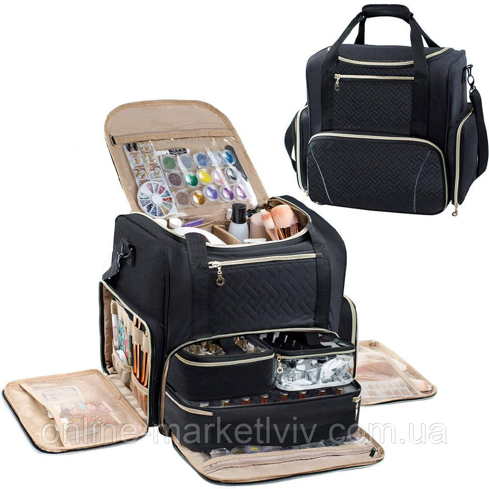 Органайзер для косметики 30x40x40см, Чорний / Сумка для косметики / Косметична валіза, фото 1