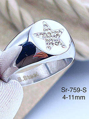 Кільце Stainlees Steel преміум Sr-759 (6,7,8,9), фото 1
