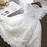 Ошатна сукня для дівчинки розмір 122 білого кольору, фото 5