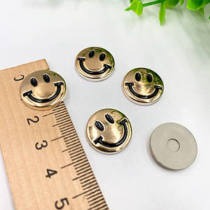 Кабошон / «Смайл» / Ø1,8 см / Упаковка - 5 шт / Золотий