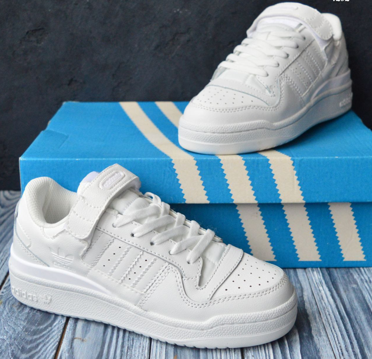 Кросівки жіночі Adidas Forum 84 Low White Адідас Форум білі шкіряні