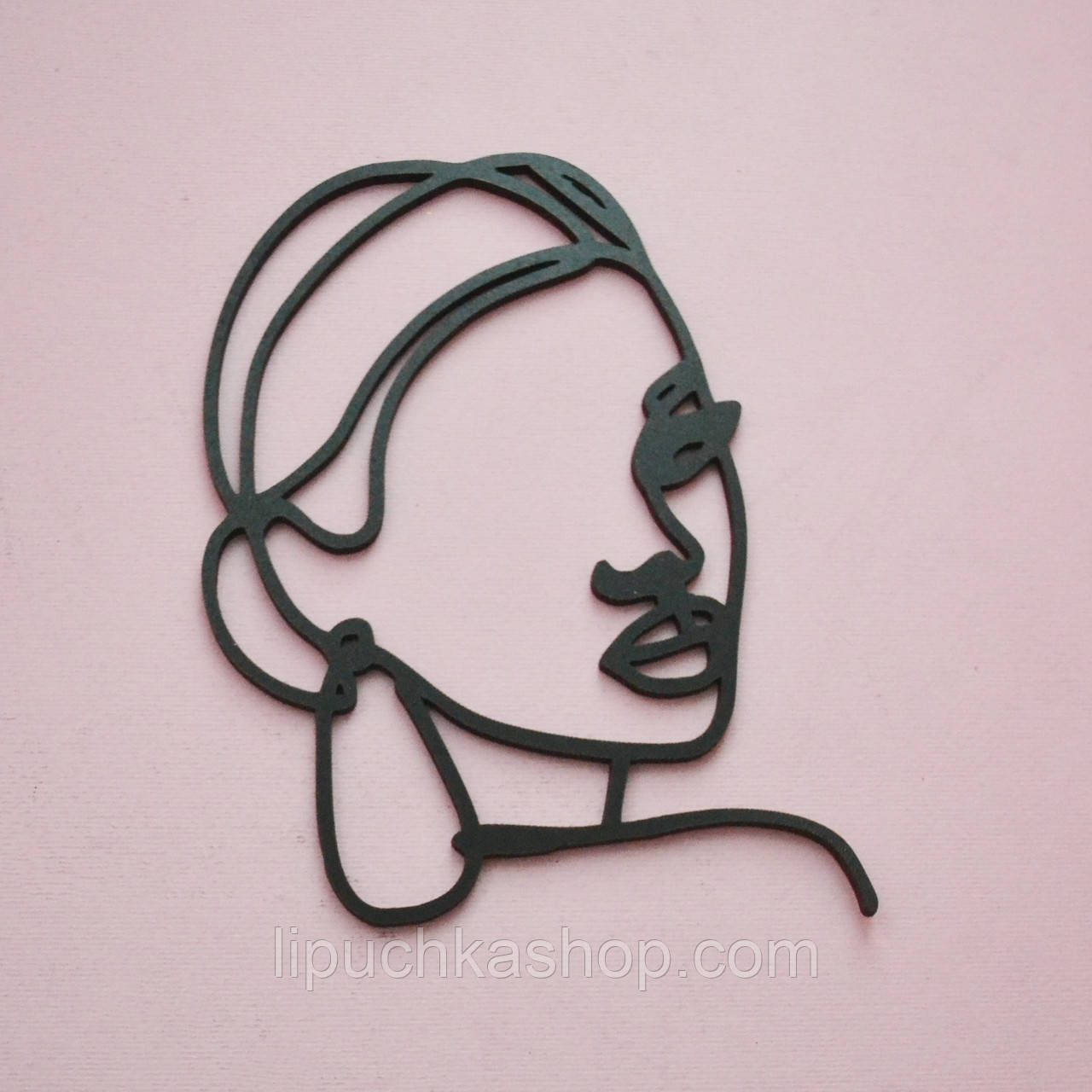 Топпер ДВП чорний "Жіночий сілует" (обличчя №6), фото 1