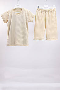 Комплект для дівчинки підлітка на літо рубчик