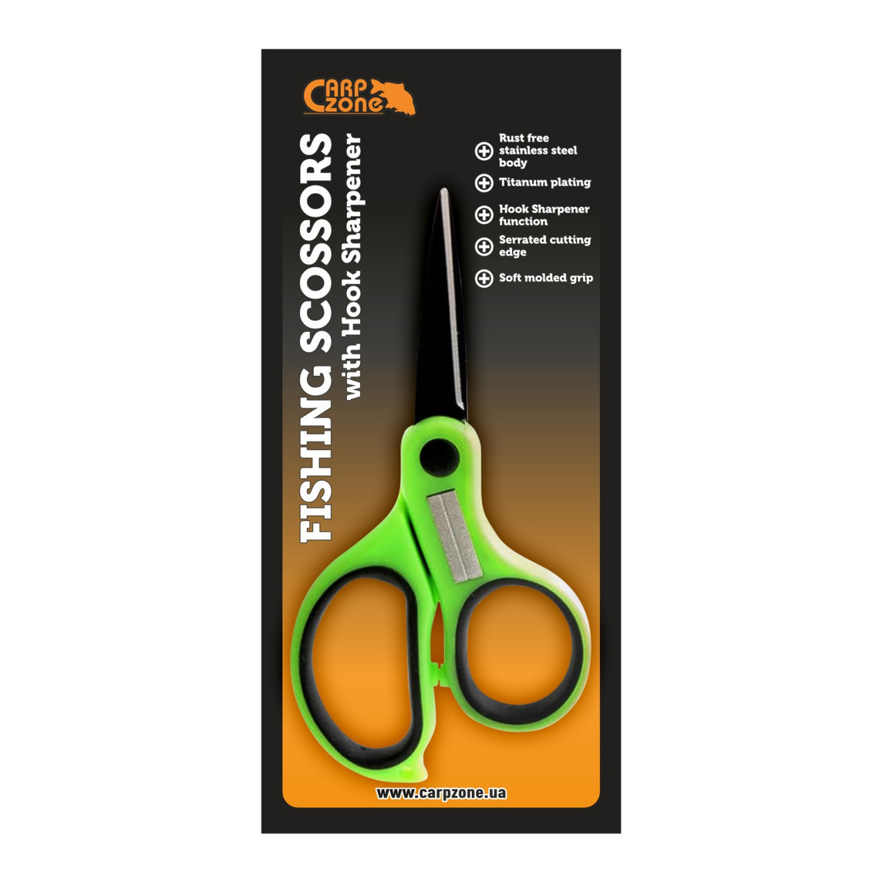 Рибальськi Ножицi з Точилкою для гачкiв Fishing Scissors with Hook Sharpener, фото 1