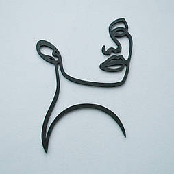 Топпер ДВП чорний "Жіночий сілует" (обличчя №7)