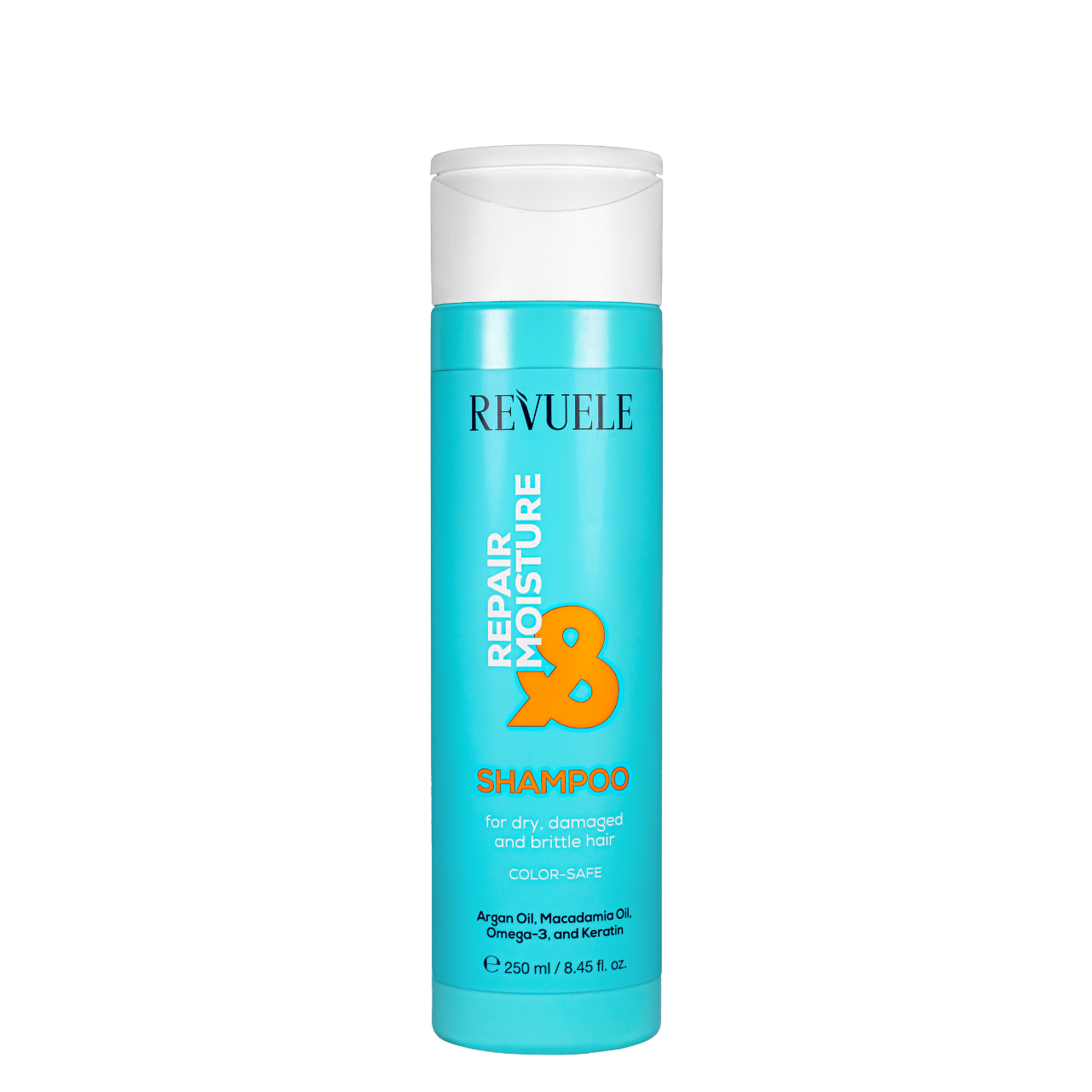 Шампунь для волосся сухого, фарбованого, пошкодженого, ламкого Revuele Repair & Moisture Shampoo зволожуючий, 250 мл