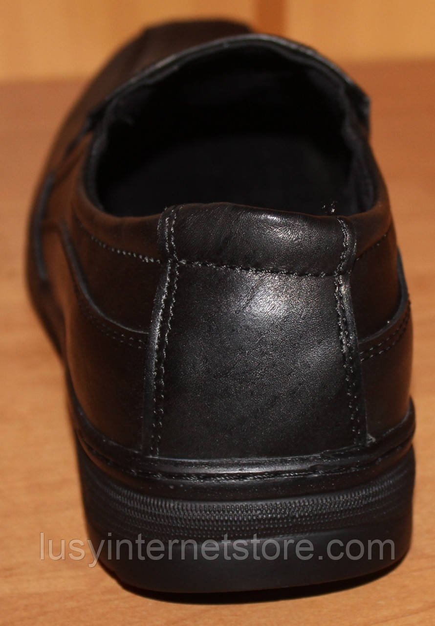 Туфли мужские черные кожаные от производителя модель АМТ126 - фото 4 - id-p361874215