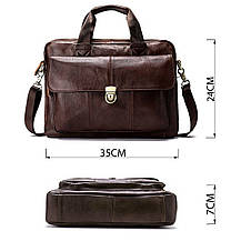 Сумка чоловіча шкіряна горизонтального типу Vintage 14798 Коричнева, фото 3