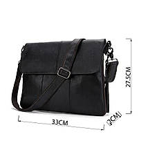 Сумка чоловіча шкіряна Vintage 14852 Чорна, фото 3