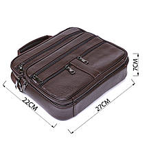 Практична шкіряна чоловіча сумка Vintage 20670 Коричневий, фото 3