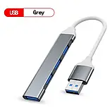 USB-хаб 3.0 USB-A 4 порти USB2.0+USB3.0 чорний, фото 4
