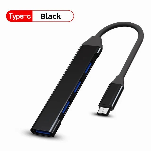Type-c hub хаб 3.0 4 порти (USB2.0+USB3.0) Чорний