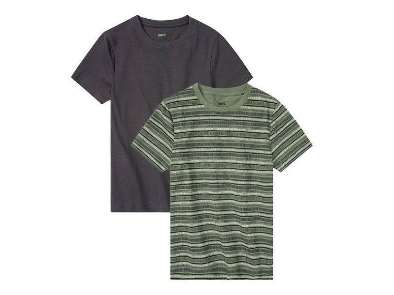 Футболка дитяча сіра та зелена смугаста Pepperts122/128, 134/140, 146/152, 158/164см, фото 1