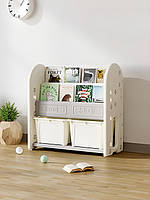 Книжкова полиця з контейнерами Terrio “Clocky”  Сіра