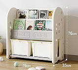 Книжкова полиця з контейнерами Terrio “Clocky”  Сіра, фото 4