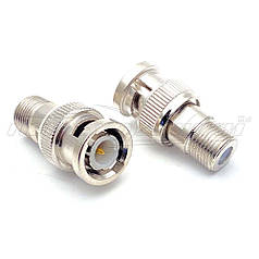 Перехідник штекер BNC — гніздо F, під ключ