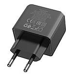 Мережевий Зарядний Пристрій Hoco CS14A 1USB-C/1USB PD/QC 20W Колір Чорний, фото 8