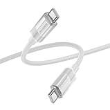 Кабель USB Borofone BU44 Sincero 60W Type-C to Type-C 1.2m Колір Блакитний, фото 5