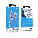 Кабель USB Borofone BU42 Octavia PD27W Type-C to Lightning 1.2m Колір Синiй, фото 6