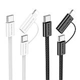 Кабель USB Borofone BX104 Primo two-in-one 60W Type-C to Type-C/iP PD27W Колір Чорний, фото 7