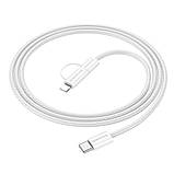 Кабель USB Borofone BX104 Primo two-in-one 60W Type-C to Type-C/iP PD27W Колір Чорний, фото 10