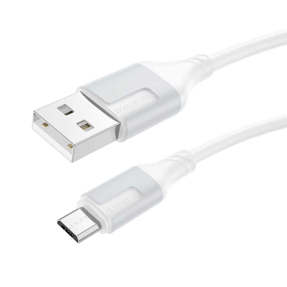 Кабель USB Borofone BX101 Creator Micro 2.4A Колір Бiлий